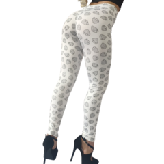 Calza blanca de Lycra Suplex-Estampado Frutillas Drapeada en la cola Efecto Push Up - comprar online