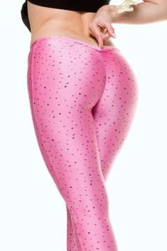 Calza Rosa estampada, Drapeada en la cola Efecto Push Up -  Exentrica