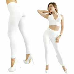 Calza blanca de Lycra Suplex Drapeada en la cola Efecto Push Up - tienda online
