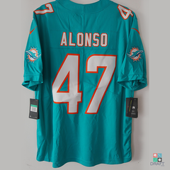 Dolphins Kiko Alonso Limited Jersey White 100Th Season Dolphins Kiko Alonso  Limited Jersey White 100Th Seasons Outline Repeat Pattern Mens Soft T Shirt  in 2023