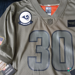 Men's Nike Todd Gurley II Olive Los Angeles Rams 2019 Salute to Service  Limited Jersey