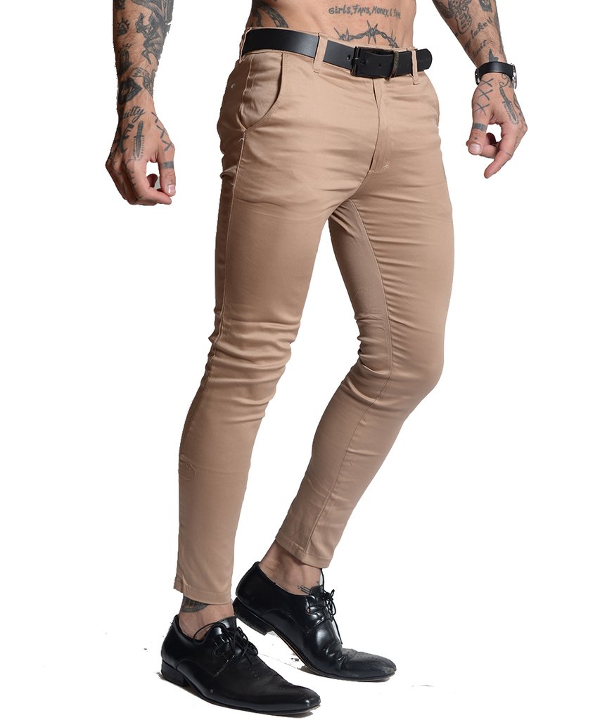 Pantalon Chino Saten Beige - Comprar en Lefur