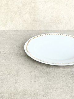 Plato Postre Dot Oro Blanco
