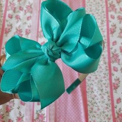 Tiara com laço de cabelo infantil menina Azul Tiffany - loja online