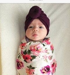 Turbante Fechado Estilo Faixa para Cabelo de Bebe Recem Nascido com Touca Laço Nó na internet