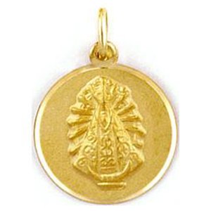 Medalla de oro 18 Kilates Virgen De Lujan 17mm #MED0242