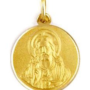 Medalla de oro 18 Kilates Sagrado Corazon 20mm #MED0251