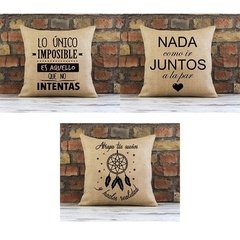 FUNDA DE ALMOHADON ARPILLERA 50x50cm