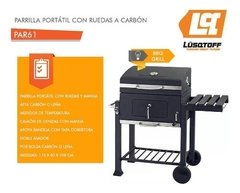 PARRILLA PORTÁTIL PAR-61 con ruedas A Carbón Medidor De Temperatura Lusqtoff - tienda online