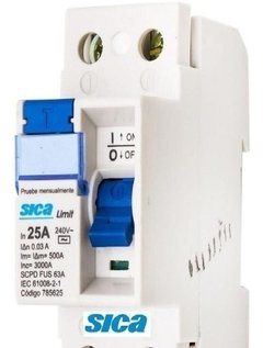 Disyuntor diferencial bipolar 2 X 25a Sica