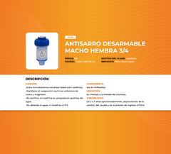 Filtro antisarro desarmable AF09 ASER en internet