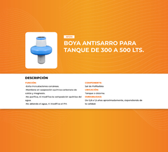 Boya antisarro para tanque de 300 a 500 lts (AF230) ASER en internet