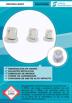 Grifería De Bidet Sudamericana Línea Vento en internet