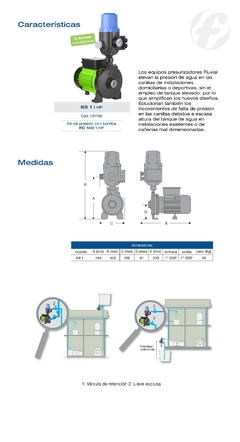 Bomba Kit De Presión N1 Hasta 4 Baños Fluvial - Ferreteria Plazoleta San Miguel