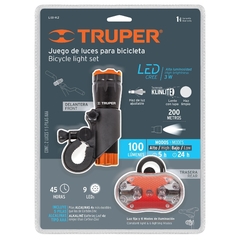 Juego de luces/Linternas para bicicleta, delantera y trasera, kit 2 piezas TRUPER - comprar online