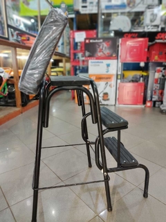 Escalera Tipo Banqueta 3 Escalones Con Asiento FS - comprar online