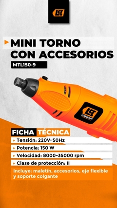 MINI TORNO CON ACCESORIOS LUSQTOFF (MTL150-9) - comprar online