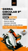 SIERRA CIRCULAR 2200W 9" 4100RPM LUSQTOFF (SCL2200-8) - comprar online
