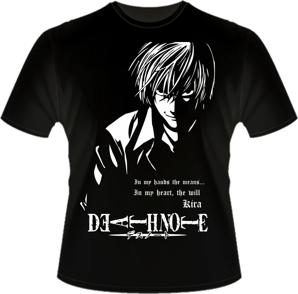 Camiseta Camisa Animes Mangá Death Note Kira L otaku 236