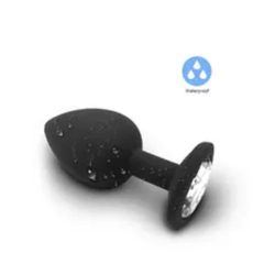 Plug Anal em Silicone Pequeno Preto - 7,3 cm x 2,9 cm