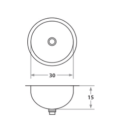 PILETA 453 ACERO REDONDAMI PILETA - comprar online