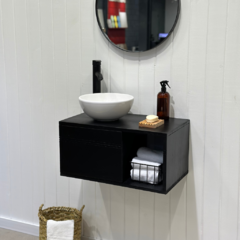 VANITORY MUEBLE COLGANTE CITRUS NEGRO CON PUERTA 60X30X35 en internet