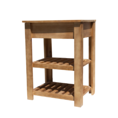 MUEBLE DE MADERA MACIZA CON TAPA 84 CM X 50 CM COLOR ROBLE