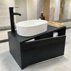 VANITORY MUEBLE COLGANTE CITRUS NEGRO CON PUERTA 80X30X35 - Murr Tienda Online