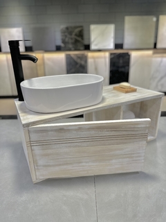 VANITORY MUEBLE COLGANTE CITRUS BLANCO VINTAGE CON PUERTA 80X30X35