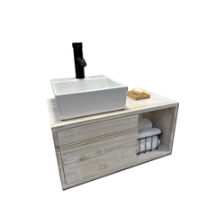 VANITORY MUEBLE COLGANTE CITRUS VINTAGE BLANCO CON PUERTA 60X30X35