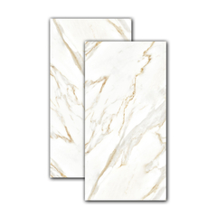 Porcelánico Pulido Calacatta Gold Lux63x122 Rectificado