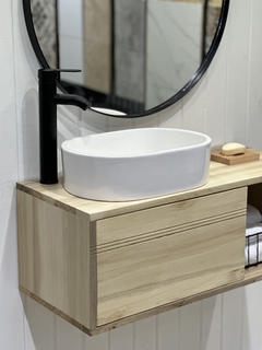 VANITORY MUEBLE COLGANTE CITRUS NATURAL CON PUERTA 80X30X35