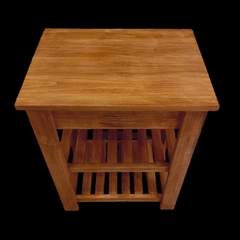 MUEBLE DE MADERA MACIZA CON TAPA COLOR ROBLE 63 CM X 50 CM en internet