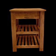 MUEBLE DE MADERA MACIZA CON TAPA COLOR ROBLE 63 CM X 50 CM - comprar online