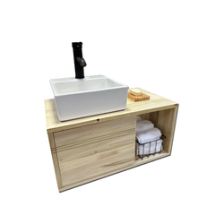 VANITORY MUEBLE COLGANTE CITRUS NATURAL CON PUERTA 60X30X35