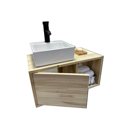 VANITORY MUEBLE COLGANTE CITRUS NATURAL CON PUERTA 60X30X35 - comprar online