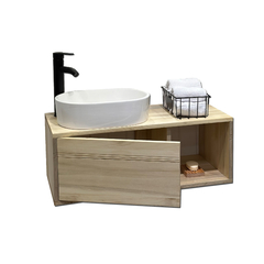 VANITORY MUEBLE COLGANTE CITRUS NATURAL CON PUERTA 80X30X35 - comprar online