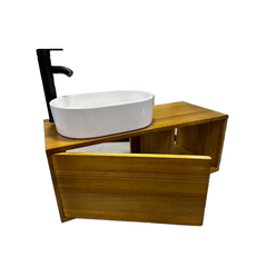 VANITORY MUEBLE COLGANTE CITRUS ROBLE CON PUERTA 80X30X35 - comprar online