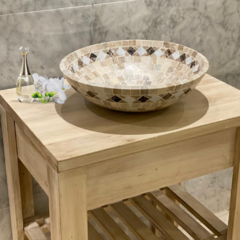 VANITORY MUEBLE DE MADERA MACIZO DECAPE BLANCO 63MCM X 50 CM X 85 CM - Murr Tienda Online