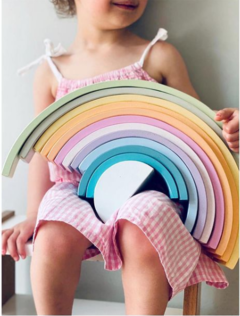 ARCOIRIS WALDORF ANCHO GIGANTE 12 PIEZAS - COLORES PASTEL