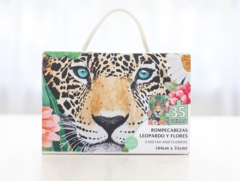 ROMPECABEZAS ILUSTRADO LEOPARDO Y FLORES