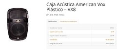 BAFFLE AMERICAN BOX VX8, NUEVO EN CAJA , DISTRIBUIDOR OFICIAL