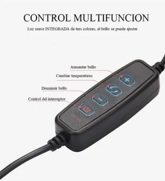 Kit Streaming Aro de luz Led 26 Cm + Trípode 2.10mt Luz Cálida Fría Celular Usb ZB-02 - tienda online
