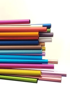 Pajitas Sorbete Eco Reutilizables Aluminio Anodizado X 10uds - comprar online