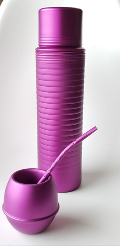Juego Termo Vintage de Litro+ Mate Eggy + Bombilla curva Larga - comprar online