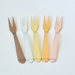 Pinchos Mini Tenedor Picada Copetin Pincho Aluminio Anodizado X 6 Ud