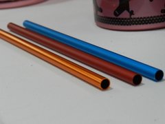Imagen de Pajitas Sorbete Eco Reutilizables Aluminio Anodizado X 10uds