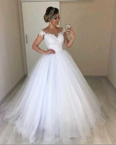 Vestido de Noiva Princesa Saia em Camadas