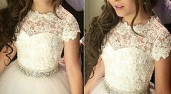 vestido de debutante 2 em 1 com cinto na internet