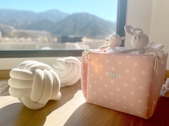 MANTA JUGUETERO BEIGE CON ESTRELLAS BLANCAS - comprar online